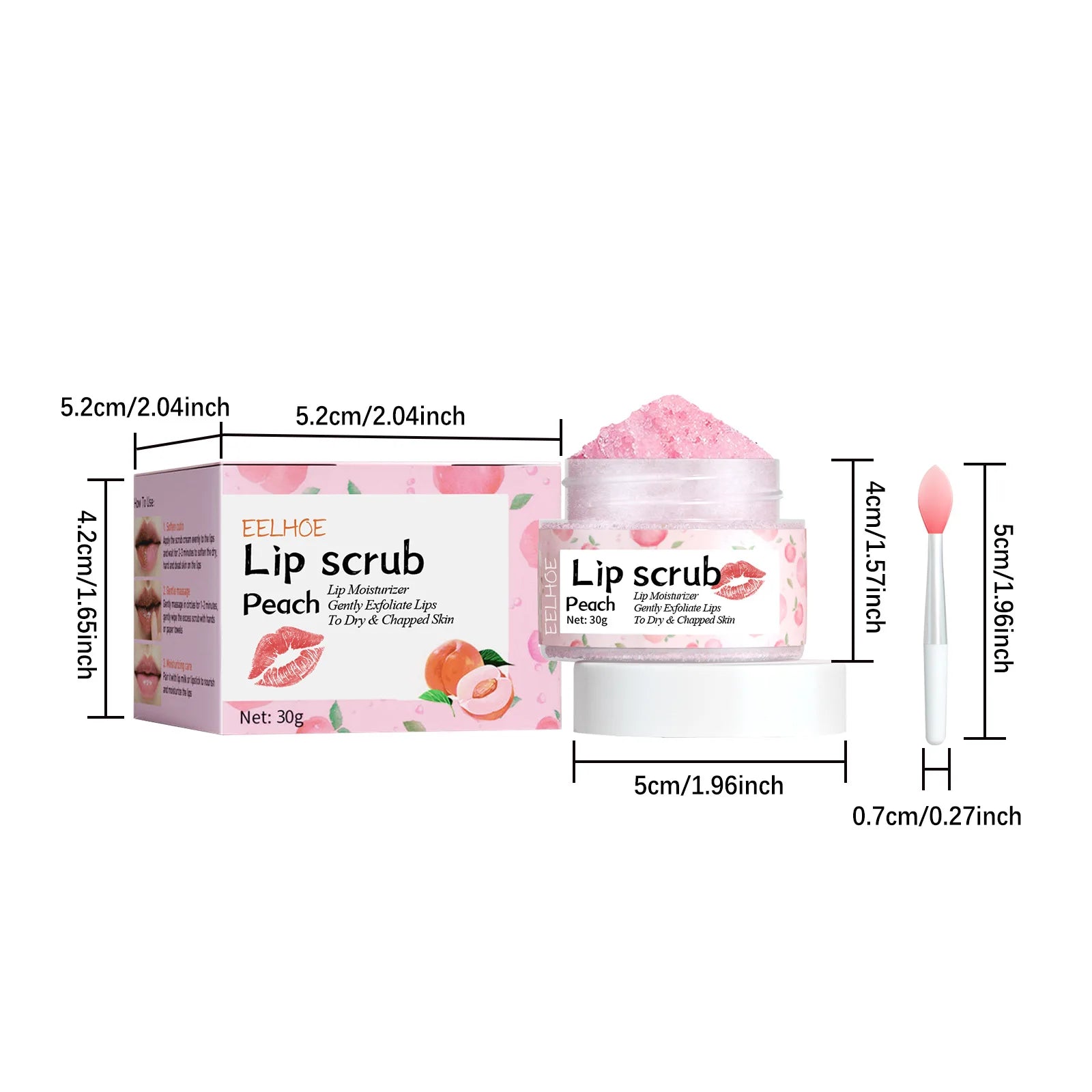 Eelhoe Peach Lip Scrub – Exfoliating & Repair