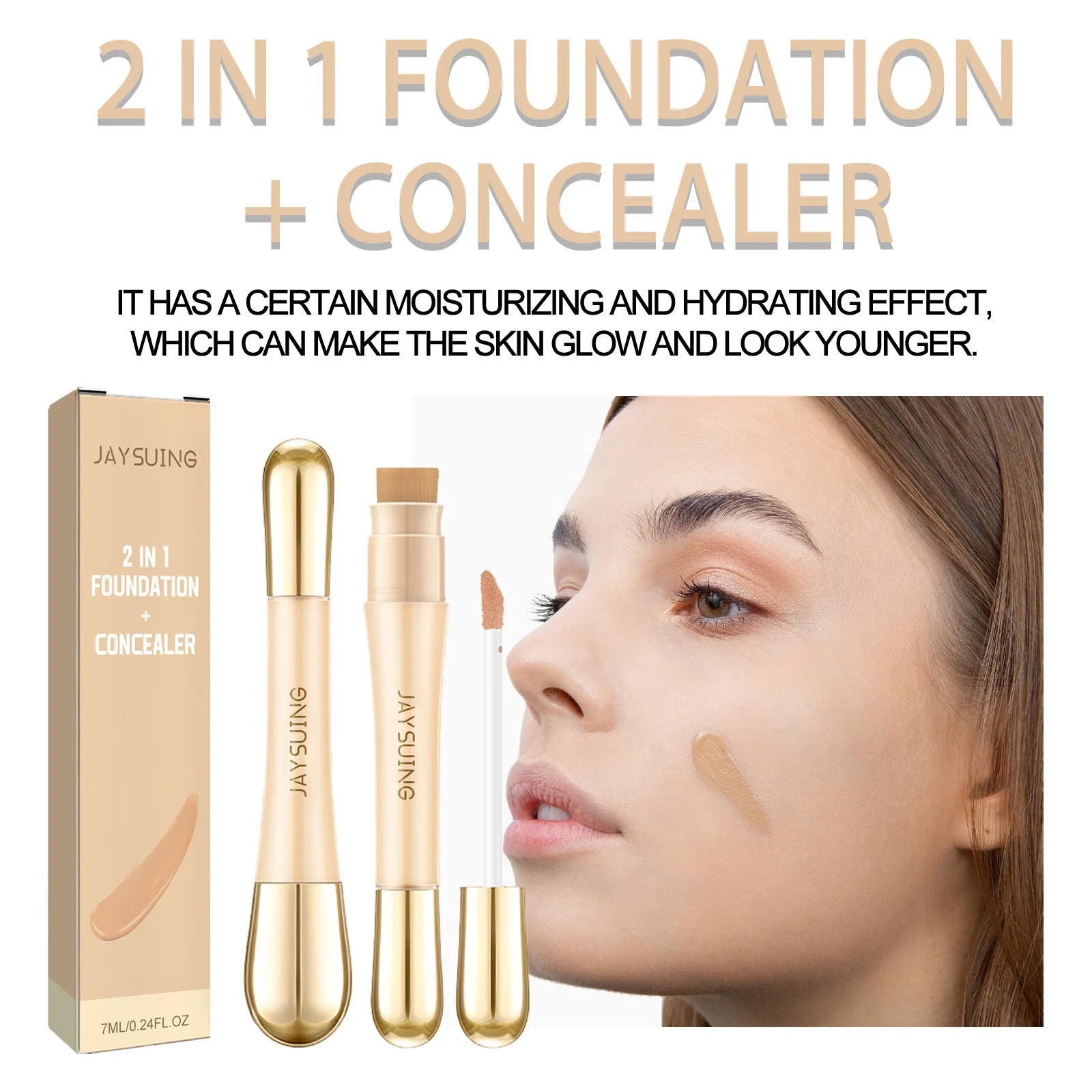 Jaysuing 2-in-1 Concealer & Foundation Pen 7ml