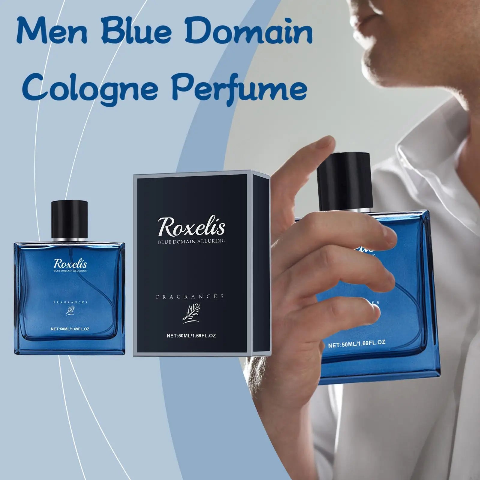 Roxelis 50ml Blue Domain Cologne – Men’s Lasting Scent