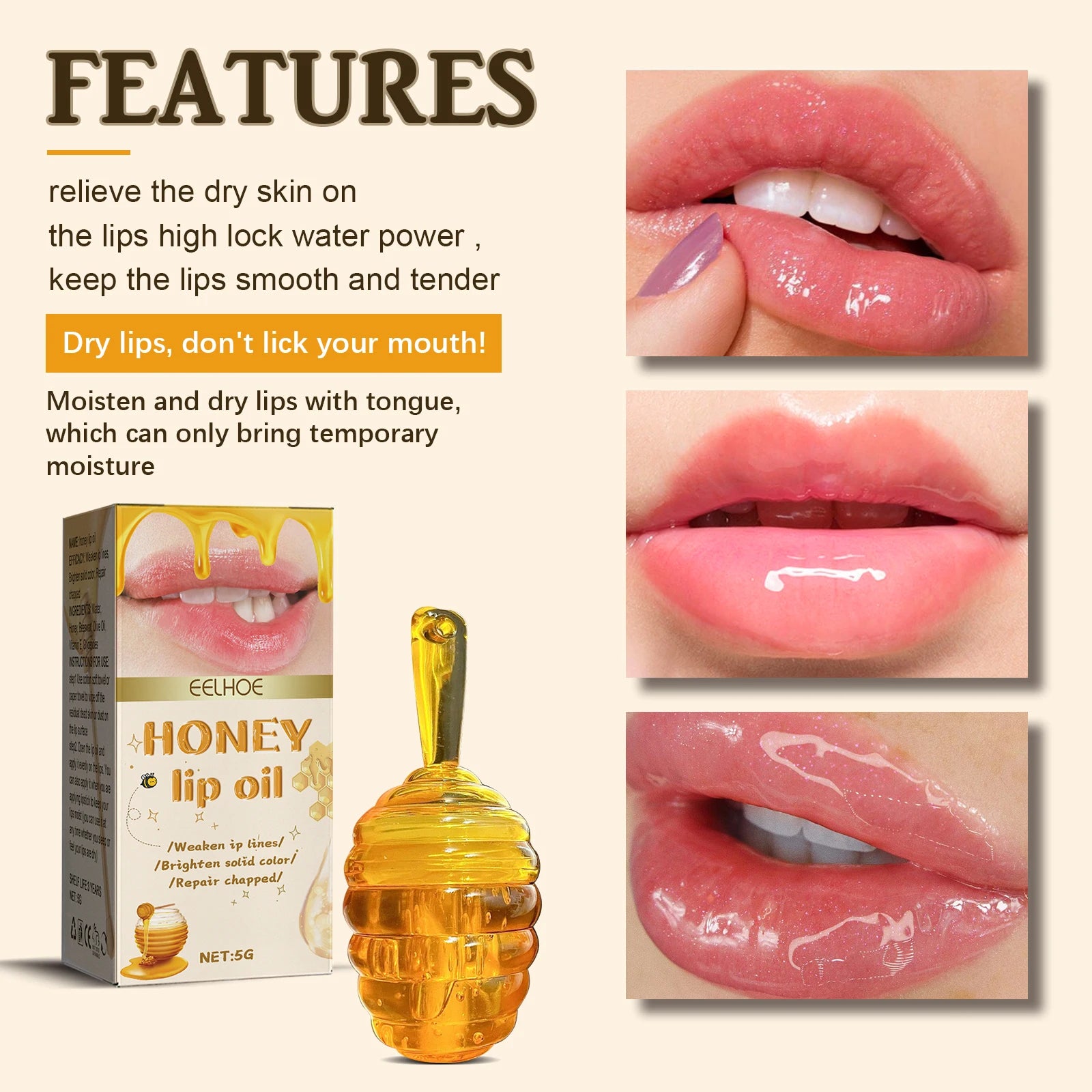 Honey Lip Oil – Moisturizing Beeswax Balm