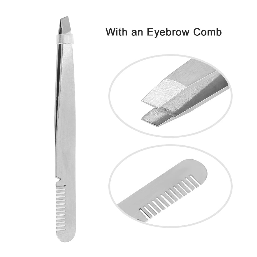 Stainless Steel Eyebrow Tweezers – Precise Hair Removal Tool