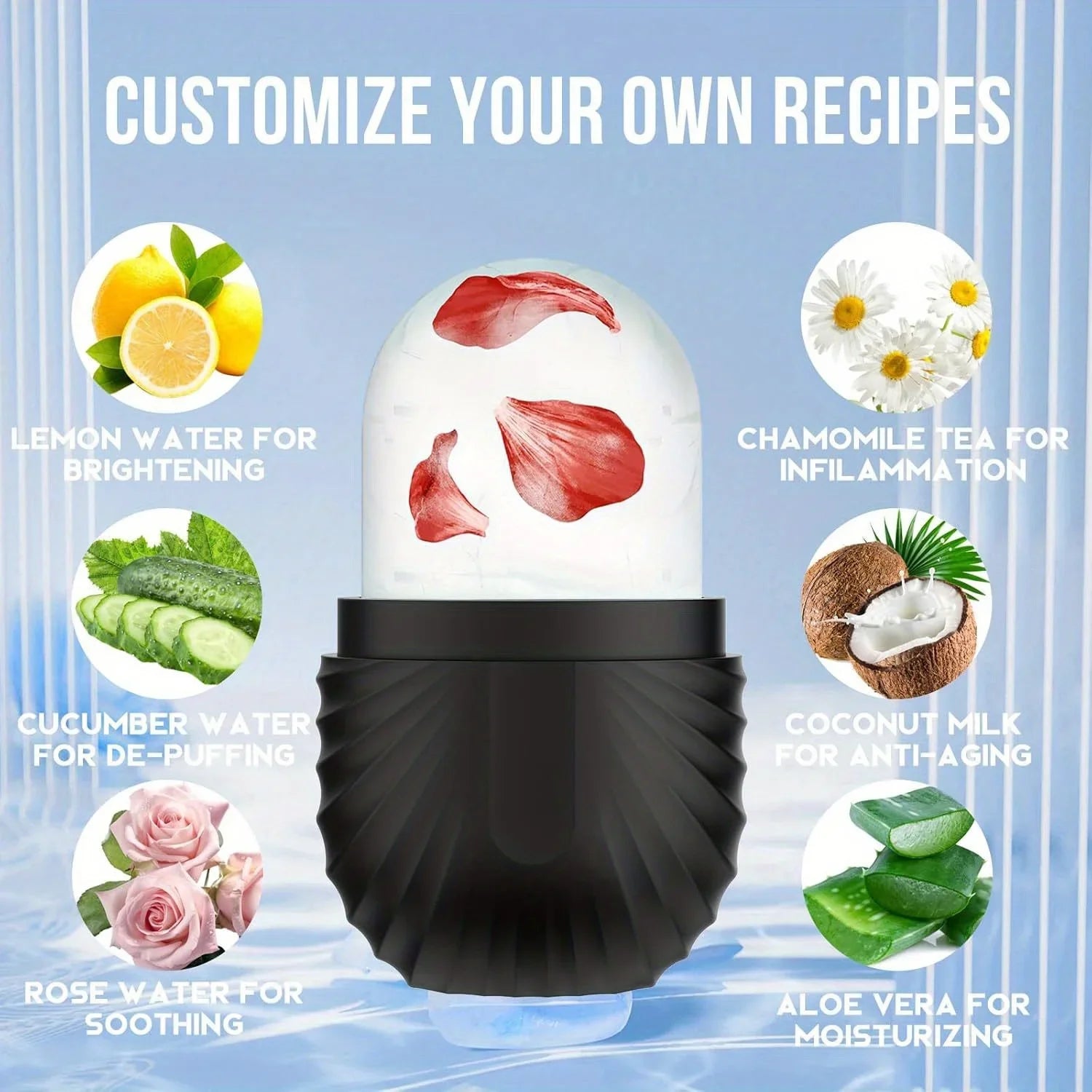 Ice Face Roller Silicone Massager – Pore Shrink & Skin Care