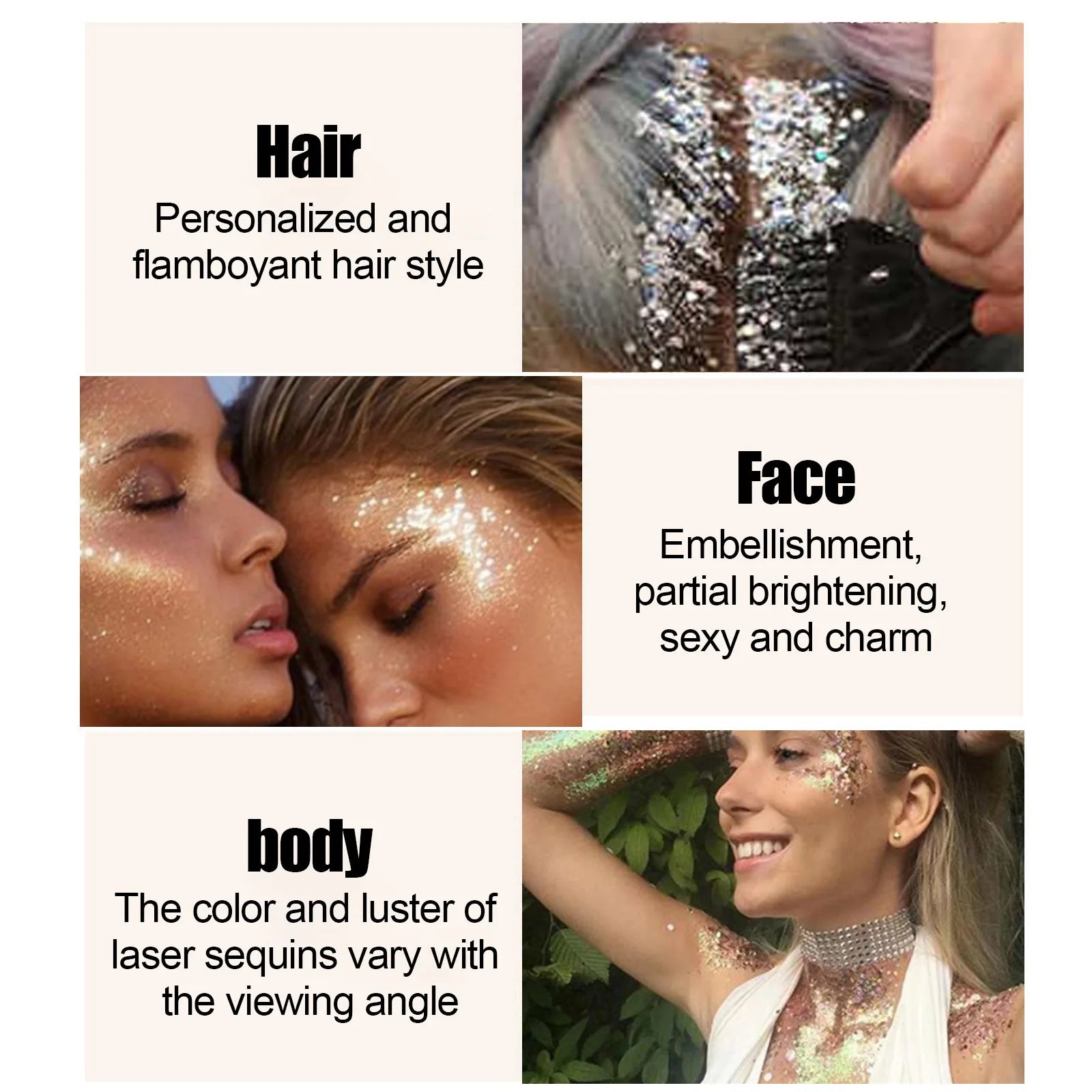 Body Glitter Gel Sequins – Long-Lasting Mermaid Sparkle