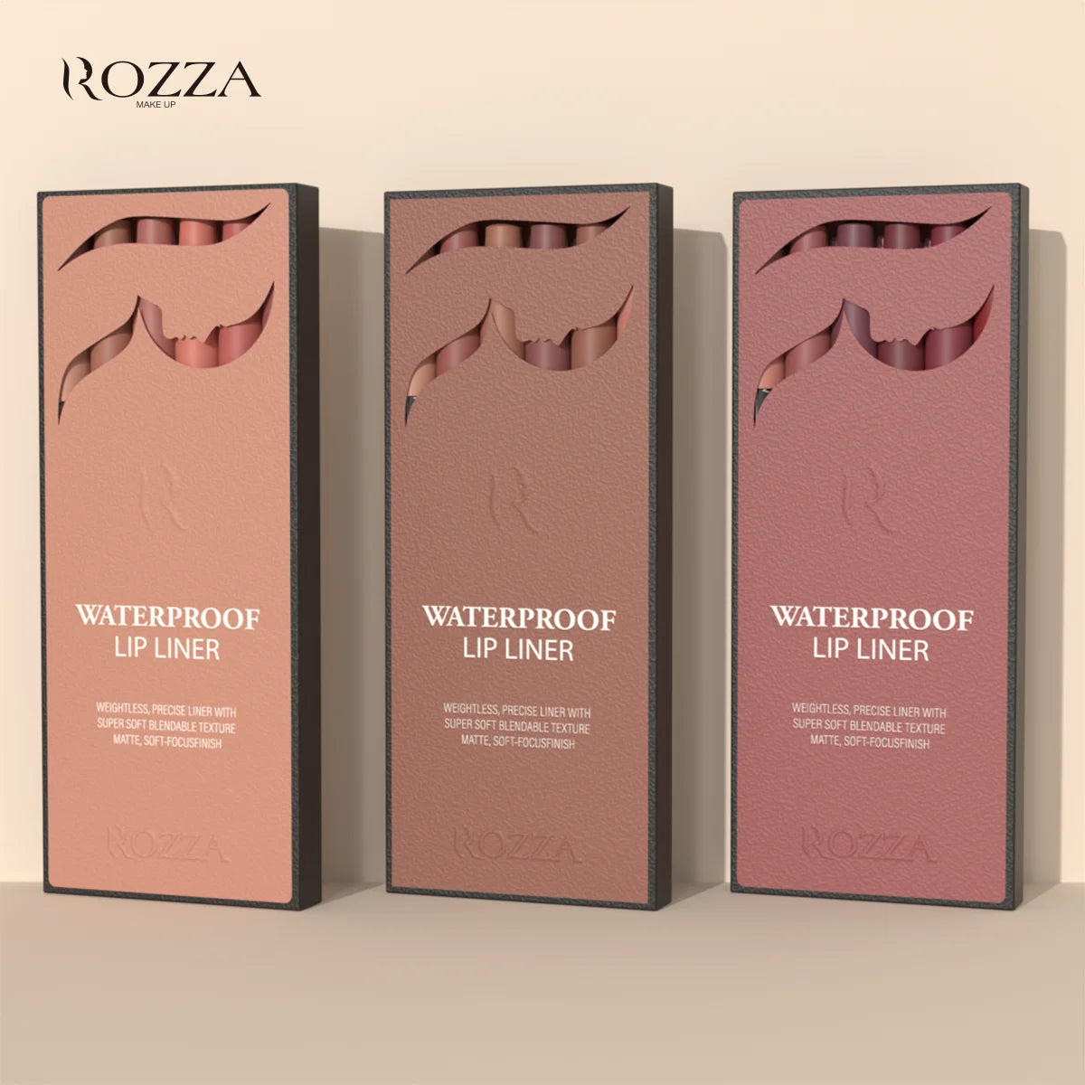 Rozza Waterproof Matte Lip Liner Pencil Set