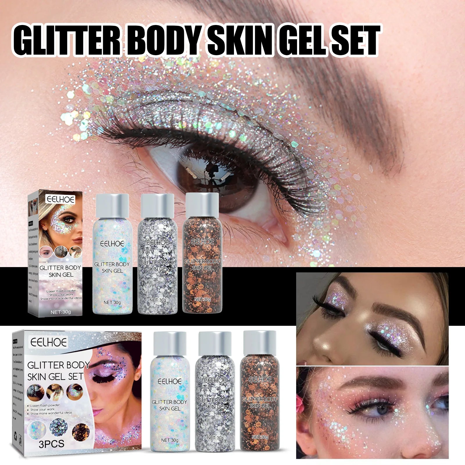 Body Glitter Gel Sequins – Long-Lasting Mermaid Sparkle