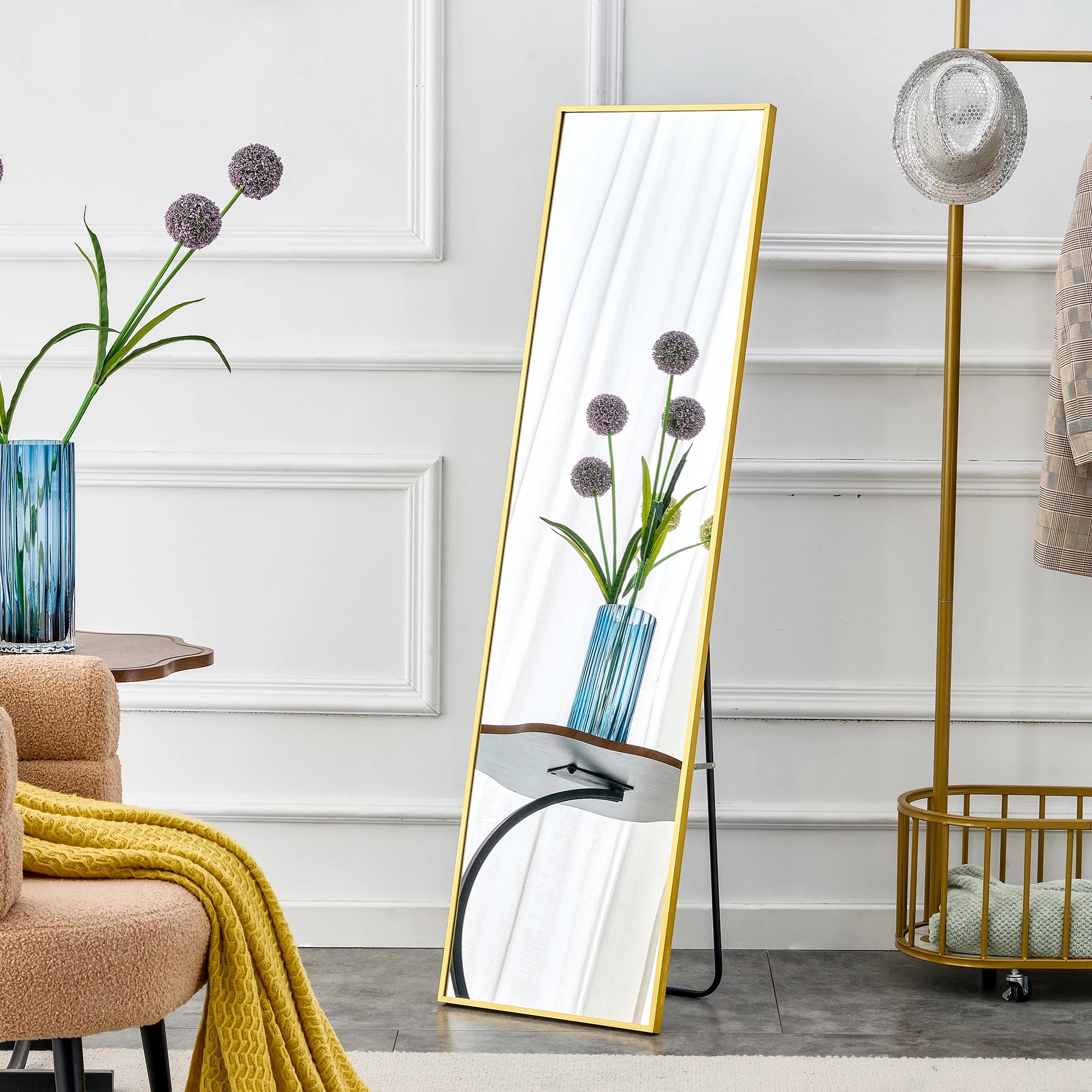 Full-Length Wall Mounted Mirror with Aluminium Frame