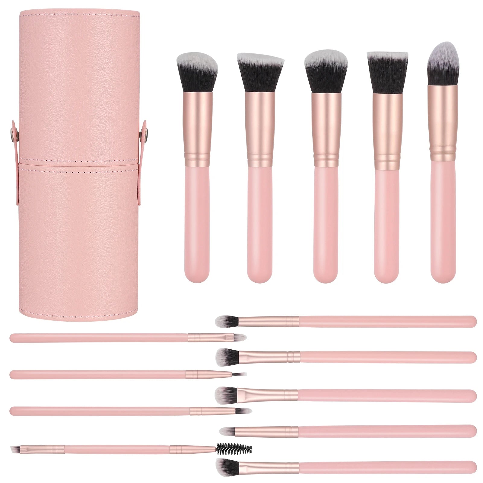 14PCS Professional Makeup Brush Set with PU Leather Holder