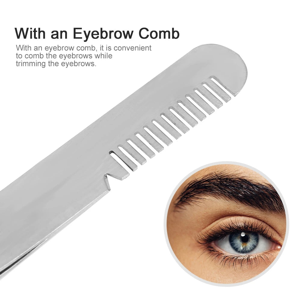 Stainless Steel Eyebrow Tweezers – Precise Hair Removal Tool