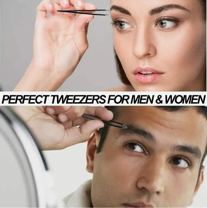 4PCS Colorful Stainless Steel Eyebrow Tweezers with Box