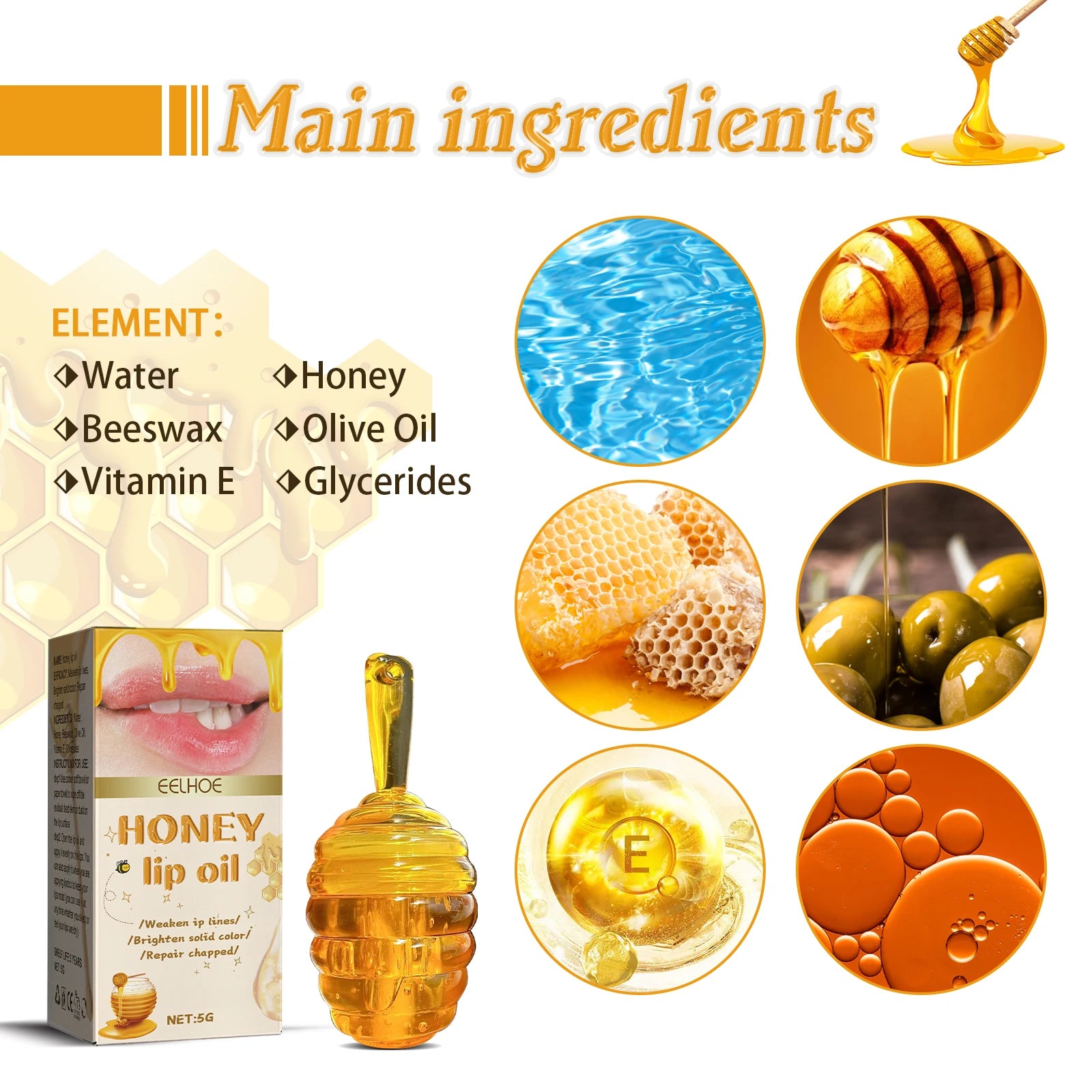 Honey Lip Oil – Moisturizing Beeswax Balm