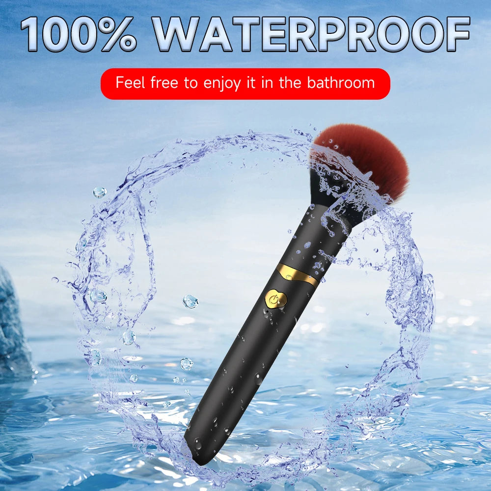 2-in-1 Electric Vibration Foundation Brush – Portable & Rechargeable